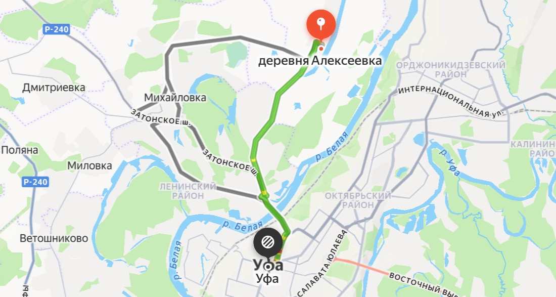 Алексеевка — Уфа