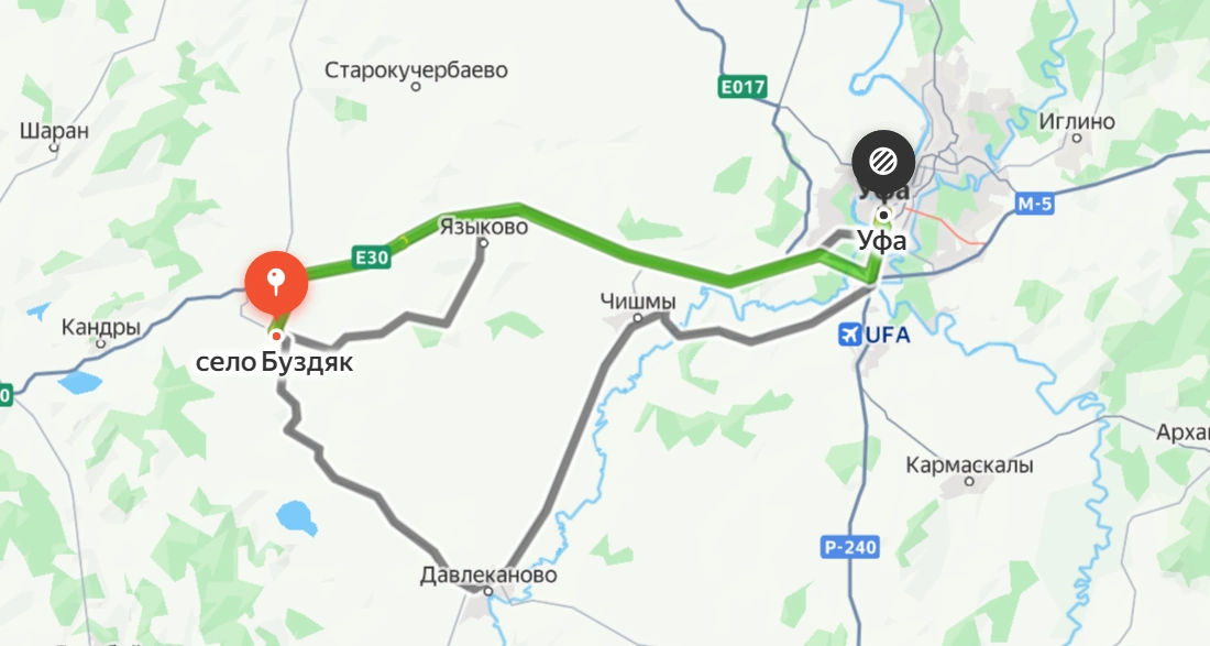 Буздяк — Уфа