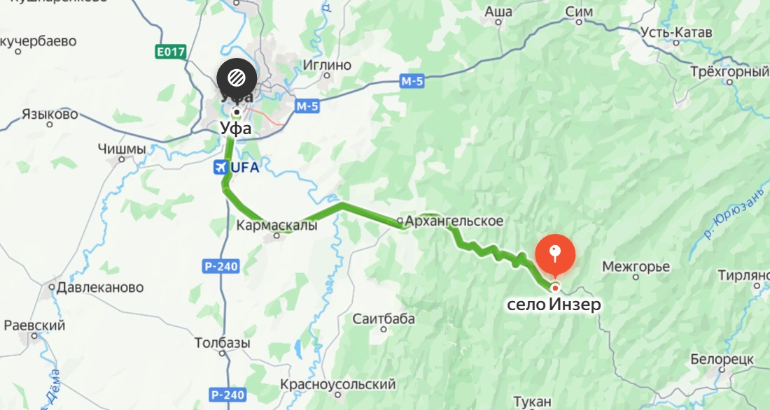 Инзер — Уфа